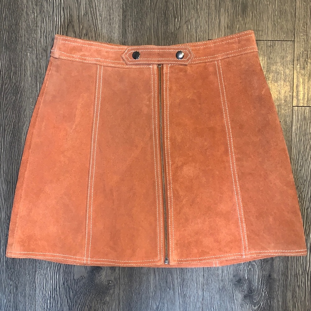 TOPSHOP SUEDE 100% LEATHER SKIRT